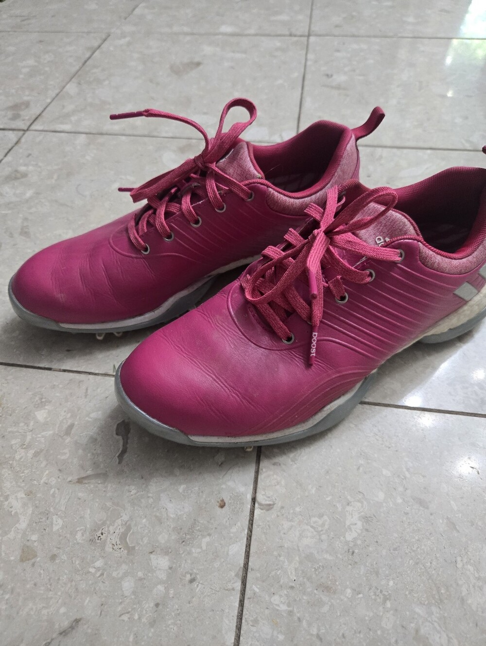 Women's Pink Adidas Golf Shoes With Spikes 6.5
